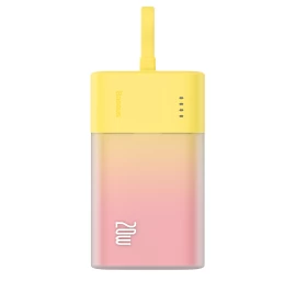 powerbank Popsicle 5200 Mah 20w Su lightning Laidu 60w/20v/3a/30cm - Geltonas/rožinis