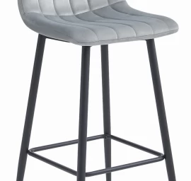 Pozza baro kėdė - Sidabriškai Pilkas Aksomas / Juodos Kojos X 1