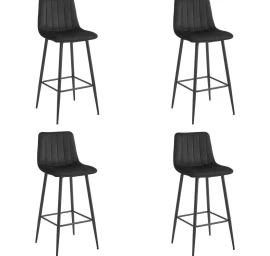 pozza Hocker - Juodas Aksomas / Juodos Kojos X 4