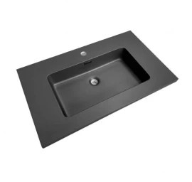 Praustuvas CALLISTO Mat Black 800, su anga maišytuvui