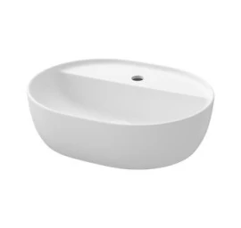 Praustuvas-dubuo MODUO OVAL 50x40 cm, su skyle maišytuvui, baltas K116-154
