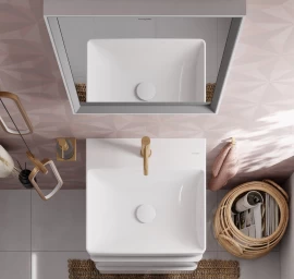 Praustuvas Hansgrohe Xelu Q 50x48 cm, balta blizgi, 61012450