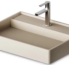 Praustuvas Paa Infinity 600 SilkSTONE® 60x47 cm, matte caffelatte spalva, IINFSM/04