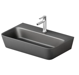 Praustuvas PAA Quadro Graphite, su skyle maišytuvui, 70 cm