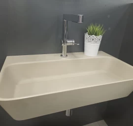 Praustuvas Paa QUADRO SilkSTONE® 70x43 cm caffe latte, su skyle maišytuvui