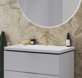 Praustuvo maišytuvas 190 mm be dugno vožtuvo, Ravak ES 012.60GLB, šlifuoto aukso, X070597