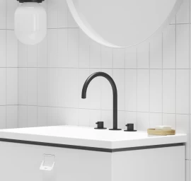 Praustuvo maišytuvas Ravak Espirit 270 mm, 3 dalių be dugno vožtuvo, Black Matt X070275
