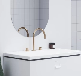 Praustuvo maišytuvas Ravak Espirit 270 mm, 3 dalių be dugno vožtuvo, Rose Gold Brushed X070349