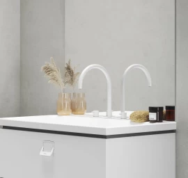 Praustuvo maišytuvas Ravak Espirit 270 mm, 3 dalių be dugno vožtuvo, White Velvet X070238