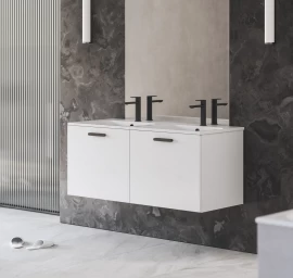 Praustuvo spintelė Ravak Chrome II 120, balta, rankenėlė 152 mm, juoda X000001747