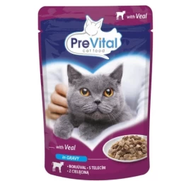 PREVITAL šlapias kačių maistas, jautiena padaže, 100g