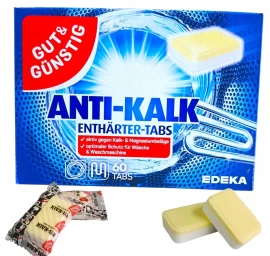 Priemonė vandens minkštinimui / skalbimo mašinoms ANTI-KALK, 60kaps