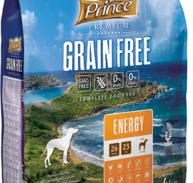 PRINCE Grain Free Energy sausas ėdalas be grūdų suaugusiems aktyviems bei didelių veislių šunims vištiena/lašiša 4kg