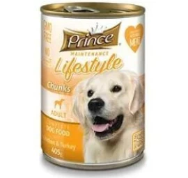 PRINCE Lifestyle visavertis šlapias ėdalas šunims su vištiena/kalakutiena, 405g