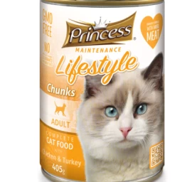 PRINCESS Lifestyle visavertis šlapias ėdalas katėms vištiena/kalakutiena 405g