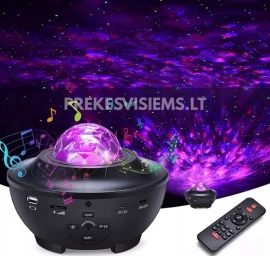 Projektorius „Žvaigždėtas dangus“ su Bluetooth garsiakalbiu ir nuotoliniu pulteliu