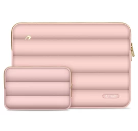 Puffy Krepšys Nešiojamajam Kompiuteriui, Planšetiniam Kompiuteriui 13-14'' + Priedų Krepšys - Rožinis