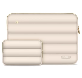 Puffy Krepšys Nešiojamajam Kompiuteriui, Planšetiniam Kompiuteriui 13-14'' + Priedų Krepšys - Smėlio Spalvos