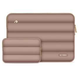 Pūkinis Krepšys Nešiojamajam Kompiuteriui 13-14'' + Priedų Dėklas - Rudas