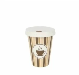 Puodeliai vienkartiniai popieriniai su dangteliais ECO, 220 ml 8 vnt