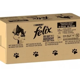 Purina Felix MIX šlapias kačių maistas, 120x85g, įvairių skonių, 10,2 kg pakuotė