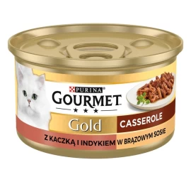Purina Gourmet Gold šlapias kačių maistas, antiena ir kalakutiena, 85 g konservai