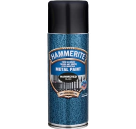 Purškiami apsauginiai metalo dažai HAMMERITE Hammered, 400ml juoda sp.