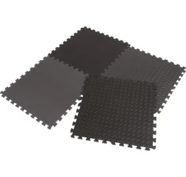 Putplasčio Dėlionės Kilimėlis Eva 60x60 Kpl. 4 Vnt. 12 Mm Enero Fit Juodas