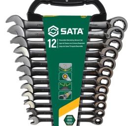 Raktų su reversine terkšle rinkinys 12vnt. (8-19mm)