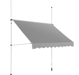 Rankiniu Būdu Ištraukiama 250 X 120 Cm Balkono Terasos Markizė - Pilka