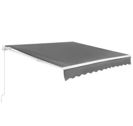 Rankiniu Būdu Ištraukiama 300 X 250 Cm Balkono Terasos Markizė - Pilka