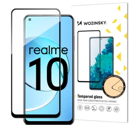 Realme 10 Per Visą Ekraną 9h Grūdintas Stiklas Su Juodu full Glue Rėmeliu