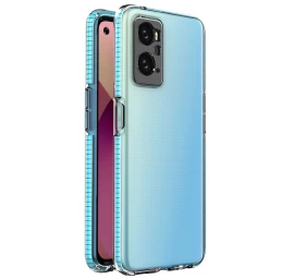 realme 9i, oppo A36/a76/a96 Silikoninis Dėklas Su šviesiai Mėlynu Rėmeliu