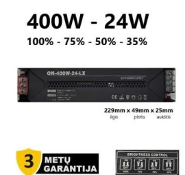 Reguliuojamas LED maitinimo šaltinis - 24V - 400W