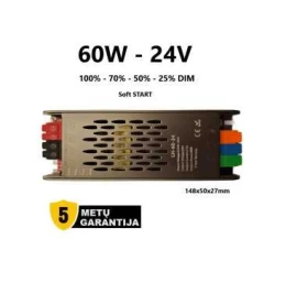 Reguliuojamas LED maitinimo šaltinis - 24V - 60W - IP44