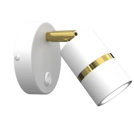 Reguliuojamas Sieninis šviestuvas Su Jungikliu G10 White - Gold.
