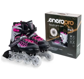 Riedučiai-riedučiai 4in1 Enero Pro Led 34-37 Rausvai Pilka