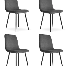 rift Kėdė - Pilkas Velvetas / Juodos Kojos X 4