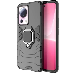 Ring Armor Dėklas Xiaomi 13 Lite šarvuotas Dėklas Magnetinis Laikiklis žiedas Juodas