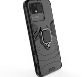 ring Armor Hibridinis šarvuotas Dėklas + Magnetinis Laikiklis Realme Narzo 50a Juodas