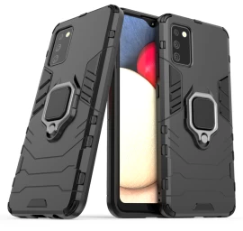 ring Armor Hibridinis šarvuotas Dėklas + Magnetinis Laikiklis, Skirtas samsung Galaxy A03s (166.5), Juodas ring Armor Hibridinis šarvuotas Dėklas + Magnetinis Laikiklis, Skirtas samsung Galaxy A03s (166.5), Juodas