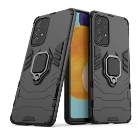 Ring Armor šarvuotas Hibridinis Dėklas + Magnetinis Laikiklis Samsung Galaxy A73 Juodas