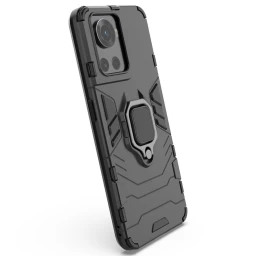 Ring Armor šarvuotas Hibridinis Korpuso Dangtelis + Magnetinis Laikiklis Oneplus Ace Juodas