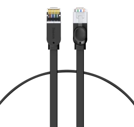 Rj45 Plokščias Didelės Spartos Ethernet Cat6 Tinklo Kabelis 0,5 M - Juodas