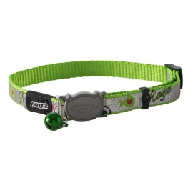 ROGZ Reflecto antkaklis katei žalias su žuvytėmis 11mm/20-31cm, CB40L
