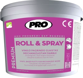 ROLL &amp; SPRAY vinilo pagrindo glaistas mechanizuotam darbui