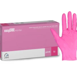 Rožinės vienkartinės pirštinės EasyCare nitrilas S
