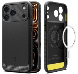 rugged Armor Magsafe Apsauginis Dėklas iphone 17 Pro - Matinės Juodos Spalvos