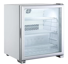 šaldiklio Spintelė Su Stiklinėmis Durelėmis, 3 Lentynos Iki -18c Led 90l