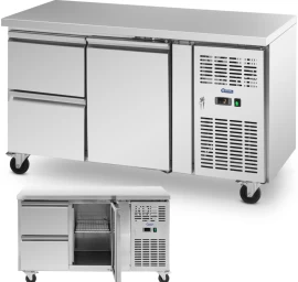 šaldomas Gastronomijos Stalas Ant Ratukų 1 Skyrius 2 Stalčiai 280 L 70x136x85 Cm